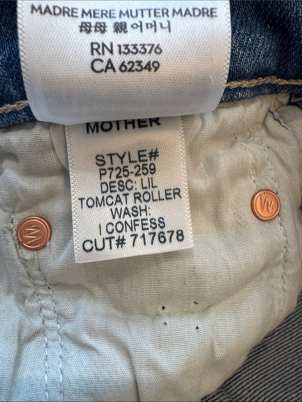 NWOT Mother Denim The Tomcat Roller Jean 26 Petite Lil I Confess Jeans Wide Leg - Picture 12 of 13
